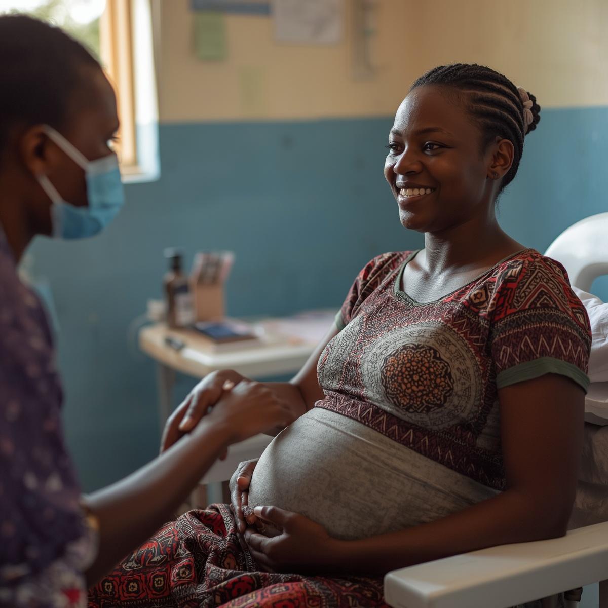 Services Prénatals 5 Pregnant woman from Benin in a healthcare setting